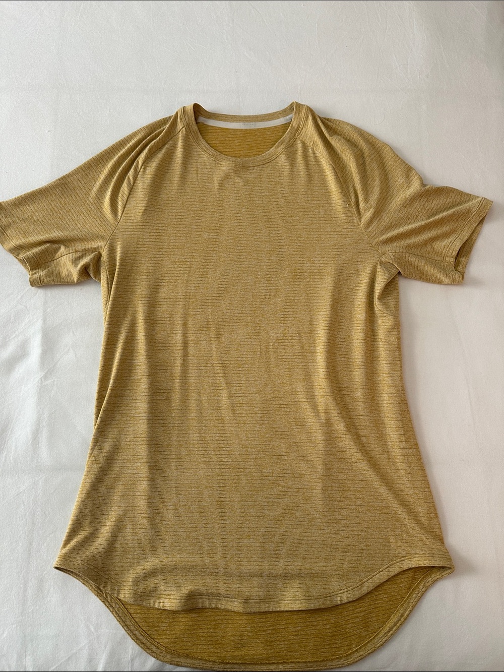 Lululemon Men's Short-Sleeve Rounded Hem Crewneck Shirt - Mustard